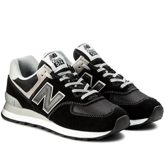 NEW New Balance 574 Core ML574EGK Grey Black White Sneaker Low top Logo
